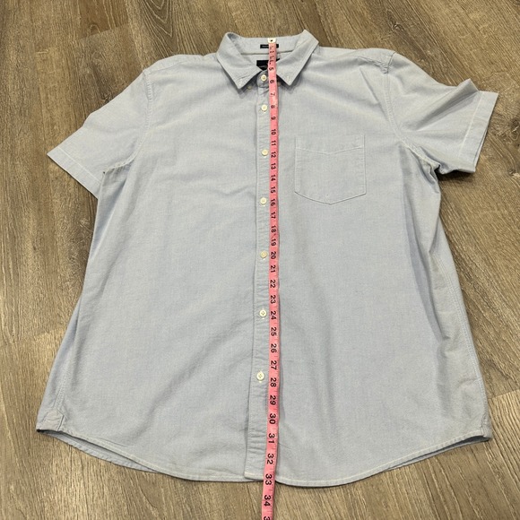 American Eagle Shirt Mens XXL Blue Seriously Soft Oxford Short Sleeve Shirt - Picture 4 of 12